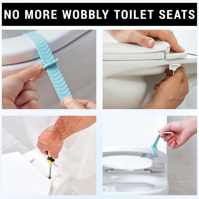 LOGJAM 4 Sets Toilet Seat Screws Replacement Kit, Heavy Duty Toilet Seat Fastener with Toilet Lifter Tab, Plastic Nut and Washers for Top Mount Toilet Hinge - Image 4